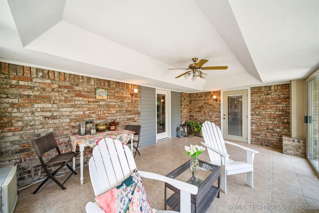 6123 E 53rd St, Tulsa, OK 74135 - view of patio with ceiling fan and outdoor dining space