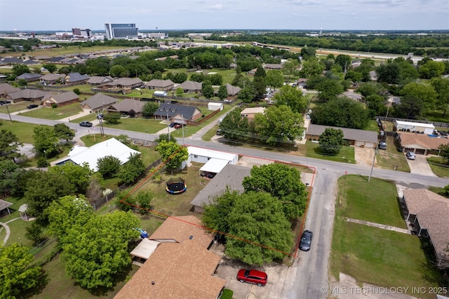 300 Michele, Calera, OK 74730 - aerial perspective of suburban area featuring property parcel outlined