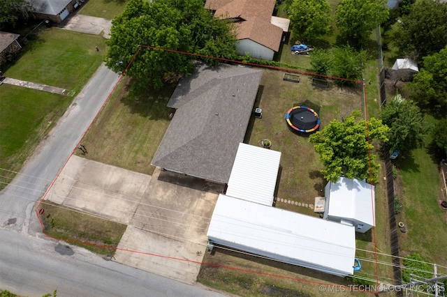 300 Michele, Calera, OK 74730 - aerial view of property's location with property parcel outlined