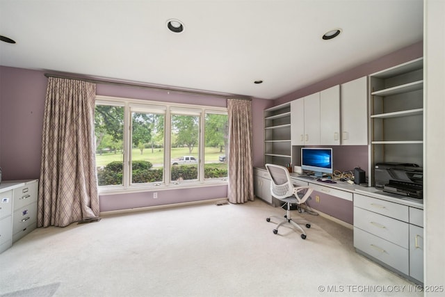 3219 S Birmingham Ave, Tulsa, OK 74105 - office area with light carpet, built in study area, and baseboards