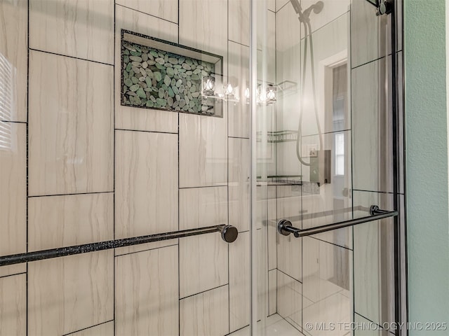 bathroom view of a shower stall