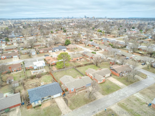 aerial view of residential area