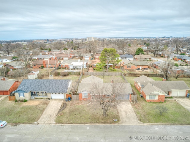 aerial view of residential area