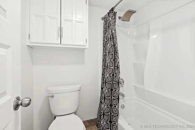 3719 E 84th St, Tulsa, OK 74137 - bathroom featuring toilet and shower / bath combo with shower curtain