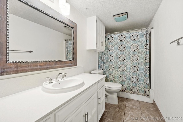 3719 E 84th St, Tulsa, OK 74137 - bathroom with vanity, toilet, and a textured ceiling
