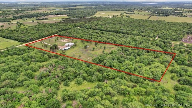 10627 Old Willis, Kingston, OK 73439 - overview of rural landscape with property boundaries highlighted