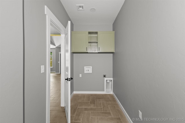 laundry room featuring hookup for an electric dryer, baseboards, and hookup for a washing machine