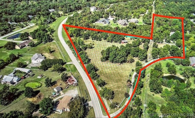 15373 N Javine Hill Rd, Skiatook, OK 74070 - aerial view of property and surrounding area with property parcel outlined