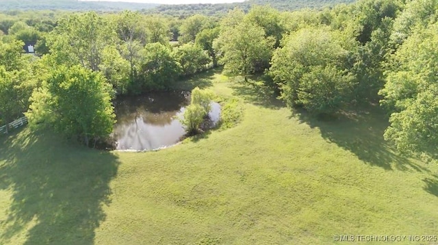 15373 N Javine Hill Rd, Skiatook, OK 74070 - bird's eye view of a nearby body of water and a heavily wooded area