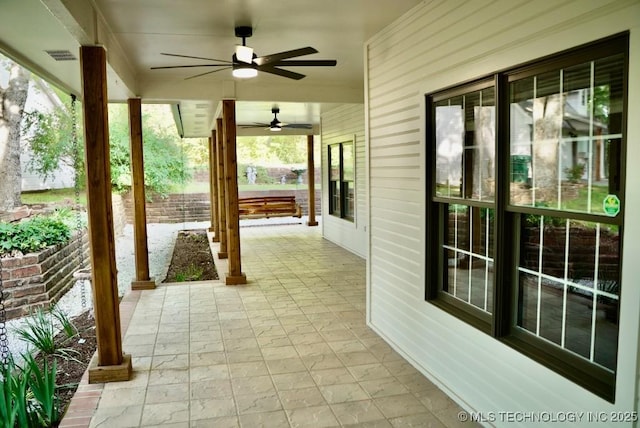 15373 N Javine Hill Rd, Skiatook, OK 74070 - view of patio featuring a ceiling fan