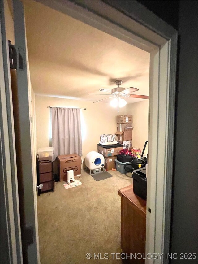 1715 Worley, Durant, OK 74701 - carpeted bedroom featuring ceiling fan