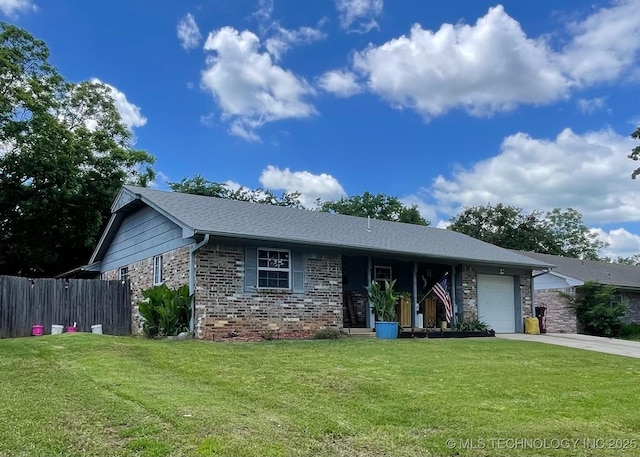 1715 Worley, Durant, OK 74701 - single story home with concrete driveway, an attached garage, and brick siding