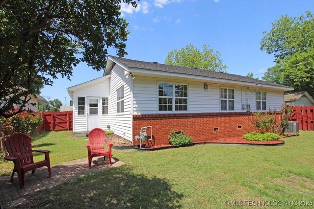 6112 E 21st St, Tulsa, OK 74114 - back of property with brick siding and central air condition unit