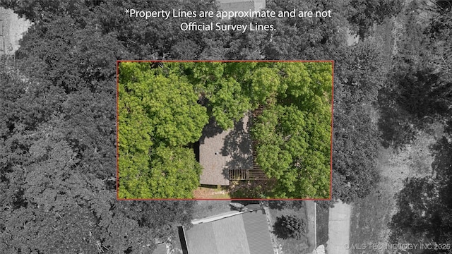 1403 Vale, Grove, OK 74344 - aerial view of property and surrounding area featuring property boundaries highlighted