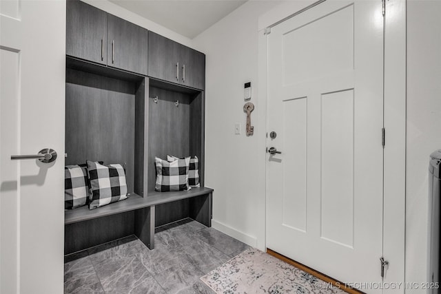 2621 S Catalayah Ln, Claremore, OK 74019 - mudroom with baseboards and light marble finish flooring