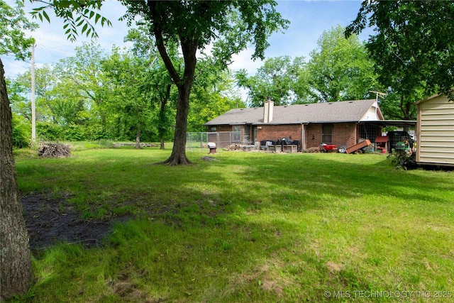 view of grassy yard