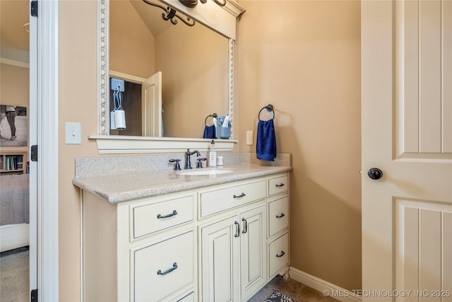 4415 S 187th E Pl, Tulsa, OK 74134 - bathroom with vanity, tile patterned floors, and baseboards