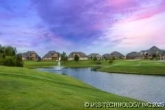 118 W 130th Pl S, Jenks, OK 74037 - view of community with a water view, golf course view, and a lawn