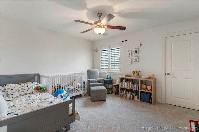 2835 E 104th St, Tulsa, OK 74137 - carpeted bedroom featuring a ceiling fan