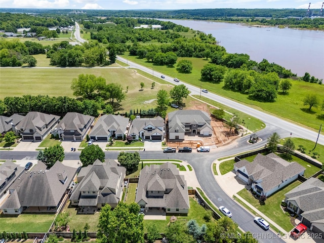 2835 E 104th St, Tulsa, OK 74137 - aerial view of residential area with a large body of water