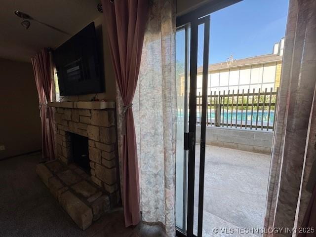 5281 Nowata Rd Unit Q101, Bartlesville, OK 74006 - detailed view of a stone fireplace