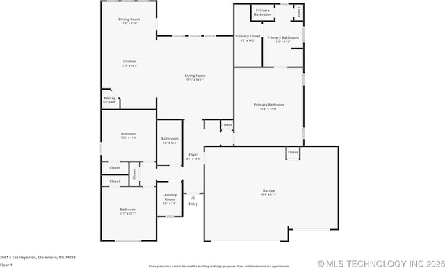 2661 S Catalayah Ln, Claremore, OK 74019 - room layout