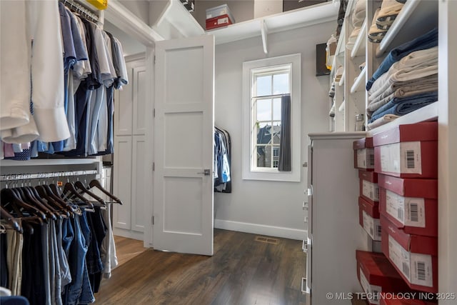 6830 E 109th St, Tulsa, OK 74133 - spacious closet featuring dark wood-style flooring