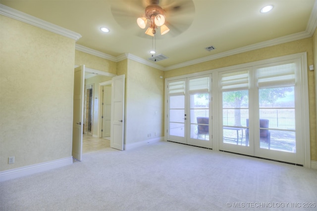 14832 S 53rd E Ave, Bixby, OK 74008 - unfurnished bedroom featuring carpet flooring, multiple windows, recessed lighting, baseboards, and crown molding