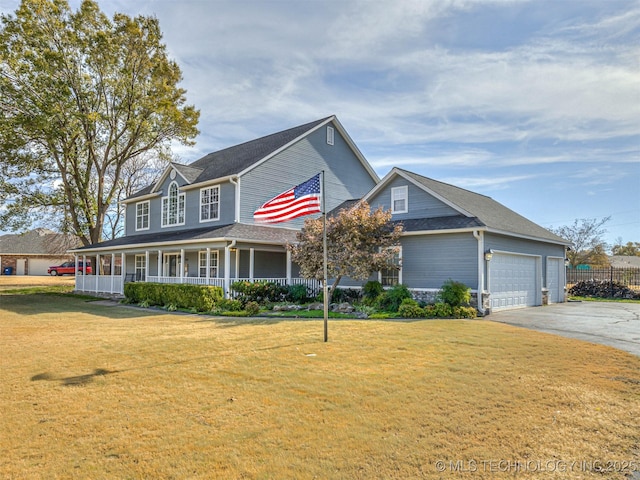 15412 E 78th St N, Owasso, OK 74055 - view of front of property featuring covered porch, asphalt driveway, and a garage