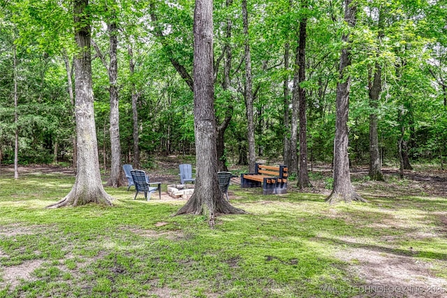 117683 Powell Rd, Eufaula, OK 74432 - view of green lawn featuring a fire pit