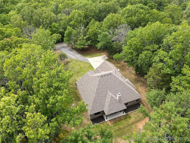 117683 Powell Rd, Eufaula, OK 74432 - aerial view of property and surrounding area with a heavily wooded area