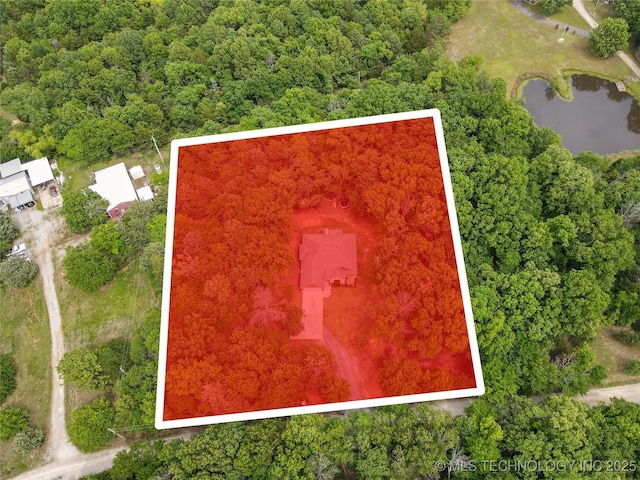 117683 Powell Rd, Eufaula, OK 74432 - aerial view of property's location with property boundaries highlighted, a nearby body of water, and a forest