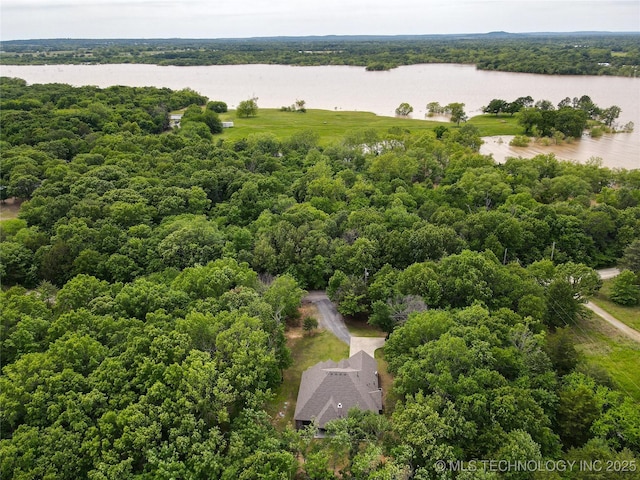 117683 Powell Rd, Eufaula, OK 74432 - drone / aerial view of a forest and a nearby body of water