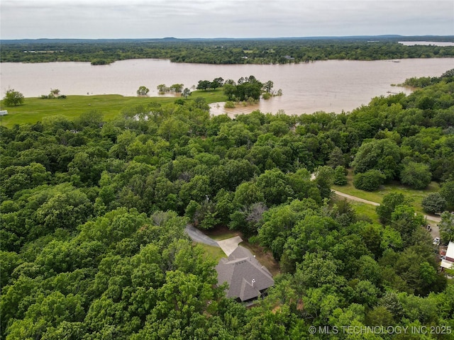117683 Powell Rd, Eufaula, OK 74432 - drone / aerial view of a nearby body of water and a forest
