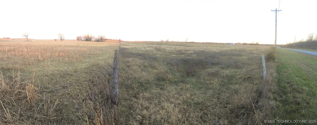 view of yard with a rural view
