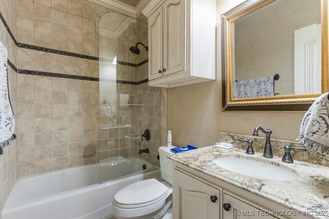 716 W 108th Pl S, Jenks, OK 74037 - bathroom featuring  shower combination, toilet, and vanity