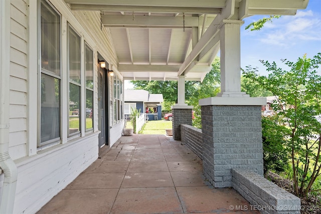 view of patio / terrace featuring covered porch