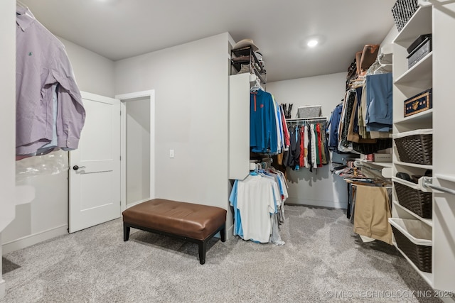 spacious closet featuring carpet floors