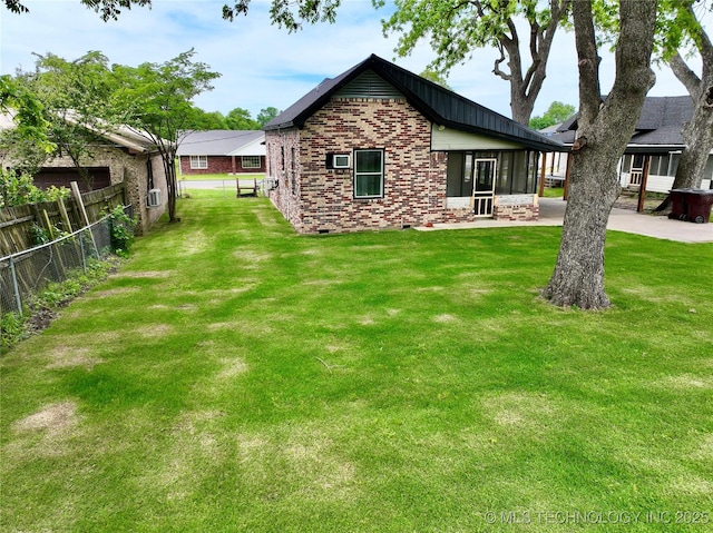 216 Belt Ave, Eufaula, OK 74432 - back of house featuring crawl space, brick siding, and a patio area