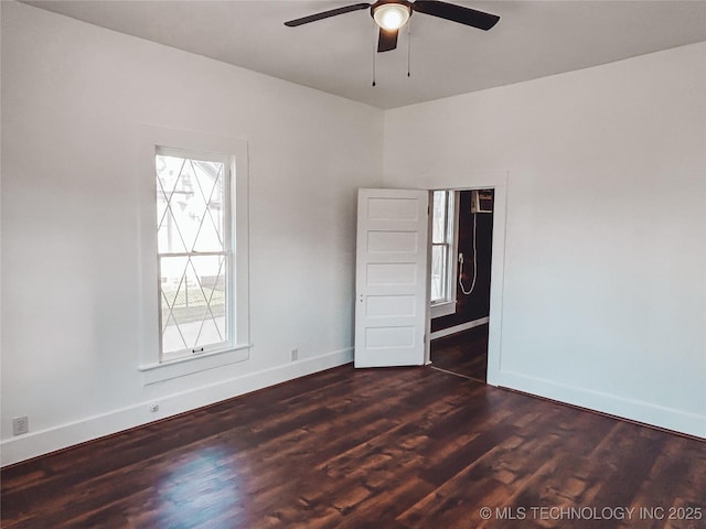 216 Belt Ave, Eufaula, OK 74432 - unfurnished room with a ceiling fan, wood finished floors, and baseboards