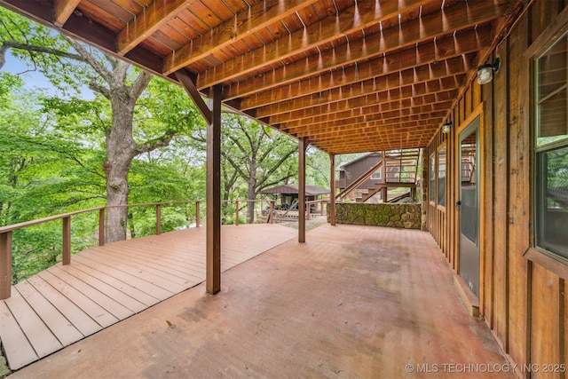205 Woods Dr, Bernice, OK 74331 - deck featuring stairway