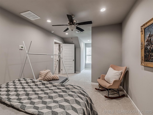 13606 S 21st Pl E, Bixby, OK 74008 - carpeted bedroom with recessed lighting, baseboards, and ceiling fan