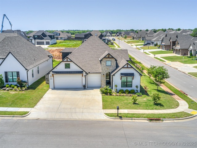 13606 S 21st Pl E, Bixby, OK 74008 - view of front of property featuring a residential view, concrete driveway, a garage, and stucco siding