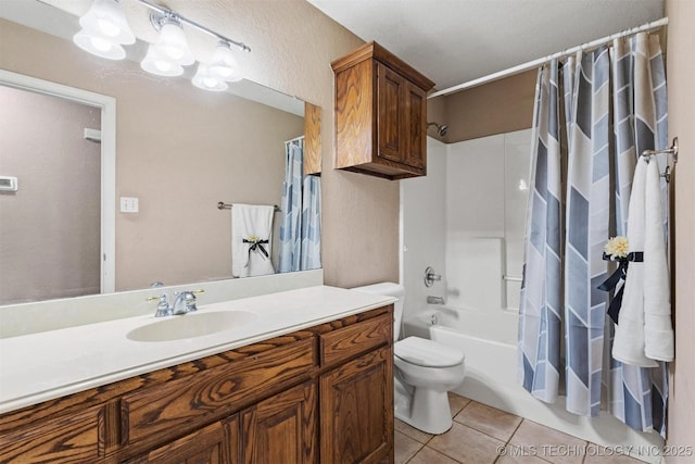 205 Summit, Durant, OK 74701 - bathroom with tile patterned floors, toilet, shower / tub combo with curtain, and vanity