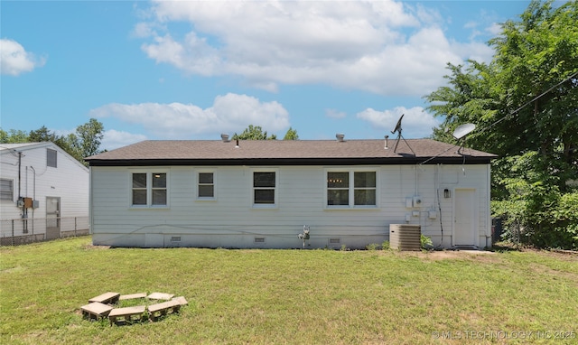 5433 S Boston Ave, Tulsa, OK 74105 - back of property with crawl space and central AC