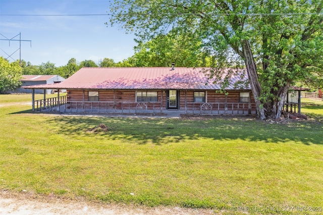21170 S 270th Rd, Morris, OK 74445 - back of property with a yard and metal roof