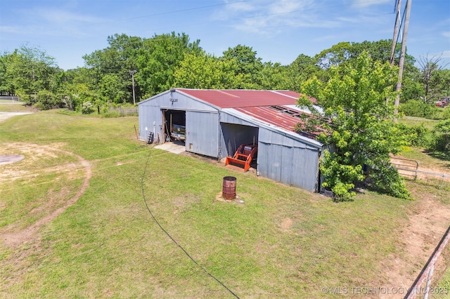 21170 S 270th Rd, Morris, OK 74445 - view of pole building featuring a yard