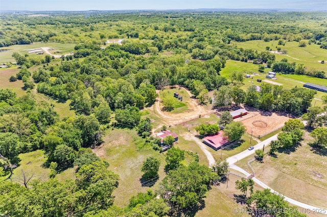 21170 S 270th Rd, Morris, OK 74445 - bird's eye view of a heavily wooded area