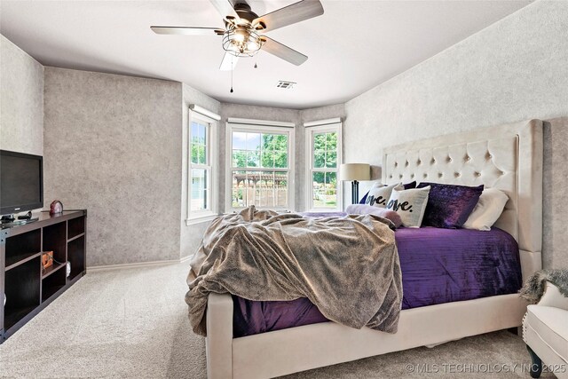 10105 S 72nd E Ave, Tulsa, OK 74133 - carpeted bedroom with ceiling fan