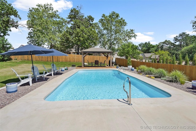 10105 S 72nd E Ave, Tulsa, OK 74133 - view of swimming pool with a gazebo and a patio area